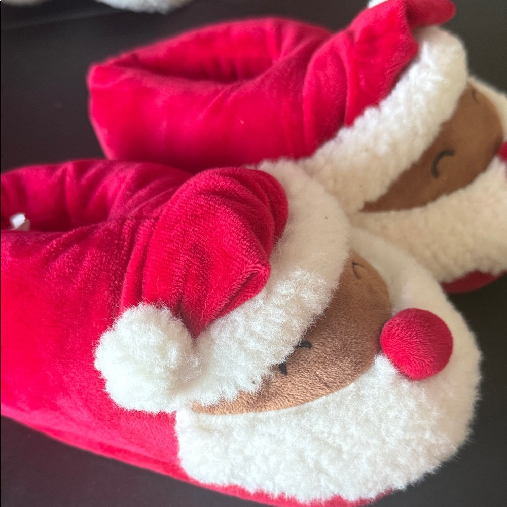 The Children's Place Red and White Santa Slippers